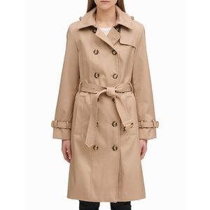 Calvin Klein Double Breasted Trench Coat Khaki